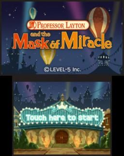 Professor Layton and The Miracle Mask Title Screen